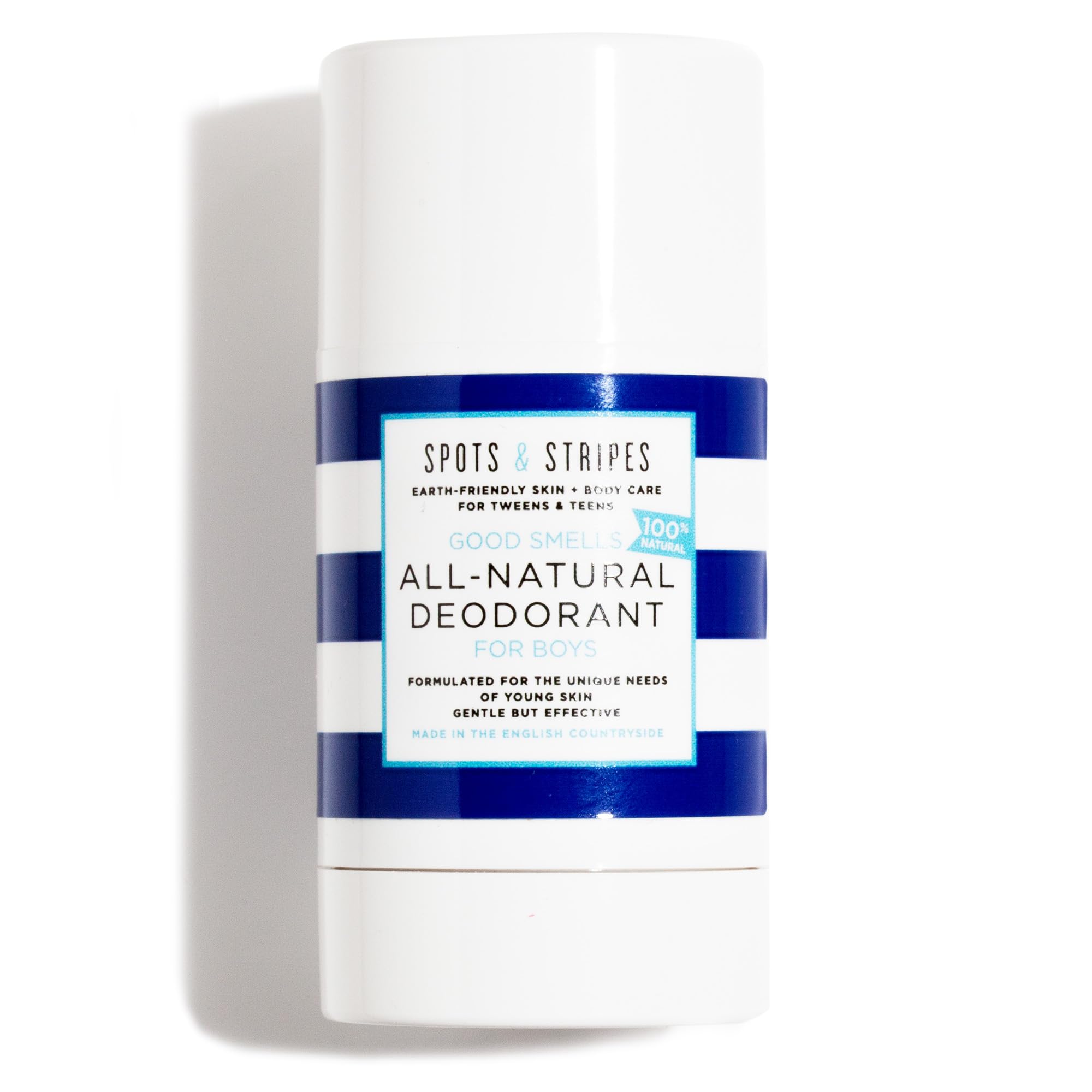 Déodorant spots et rayures Spots & Stripes pour garçons, 100 % naturel sans aluminium, élimine les odeurs, apaise et hyd