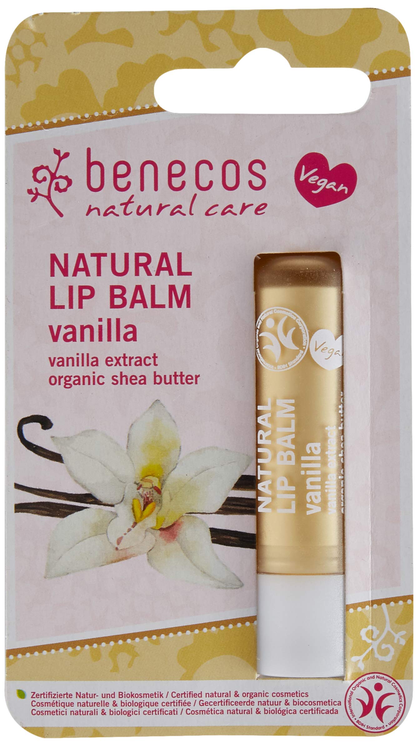Baume à lèvres Benecos naturel vanilla végétalien pour les femmes